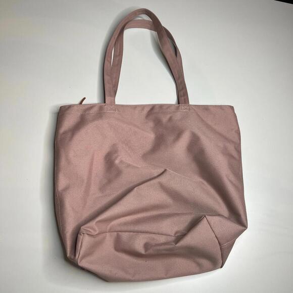 Herschel Supply Co. Tote Bag Pink Rose Canvas Shopper Zip Top Logo Patch - Picture 4 of 10